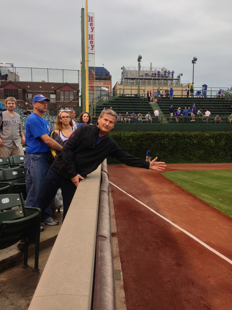 Me in the famous Steve Bartman seat at a Cubs game